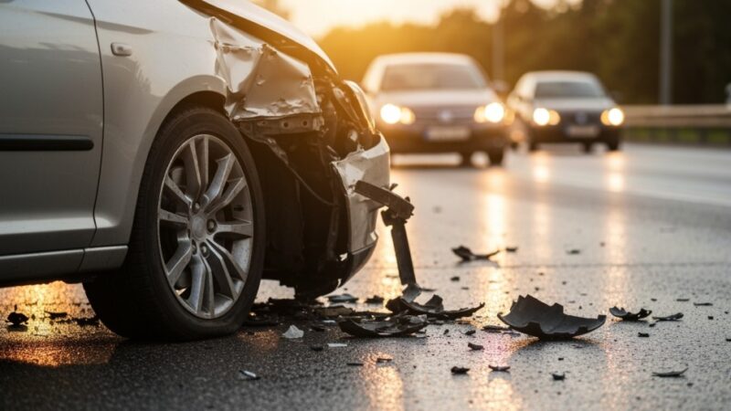 Wypadek na al. Wojska Polskiego: Motocykl zderzył się z samochodem, jedna osoba ranna